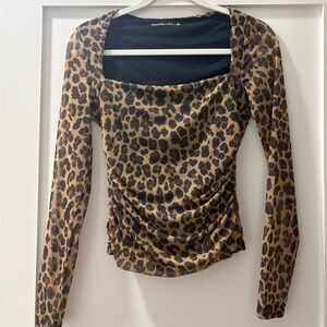 Abercrombie & Fitch Women’s Mesh Leopard Print Top Size Small